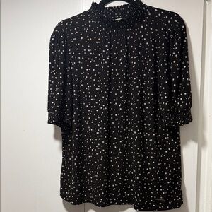 Anne Klein Black and White Polka Dot Blouse